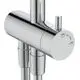 Chromfarbene Armatur von Ideal Standard mit zwei Auslässen für Hand- und Kopfbrause sowie einem separaten Betätigungshebel zur Wasserumschaltung.